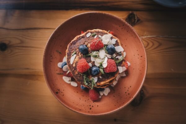 pancake, raspberry, blueberry, fruit, food, brown fruits, pancake, pancake, pancake, pancake, pancake