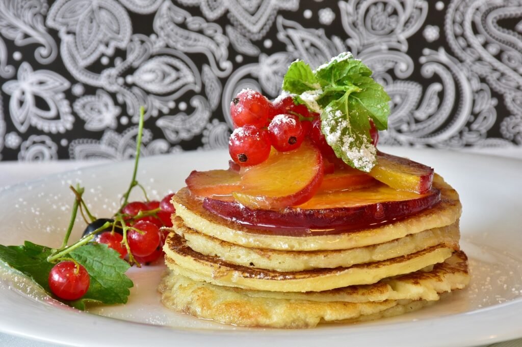 pancakes, pancake, honey, fruit, apricots, currants, breakfast, dessert, schaumomelette, omelette, eggs, sugar, milk flour, cute, yummy, to bake, sweetness, butter, snack, treat, food, pancakes, pancakes, pancakes, pancakes, pancakes, pancake, pancake